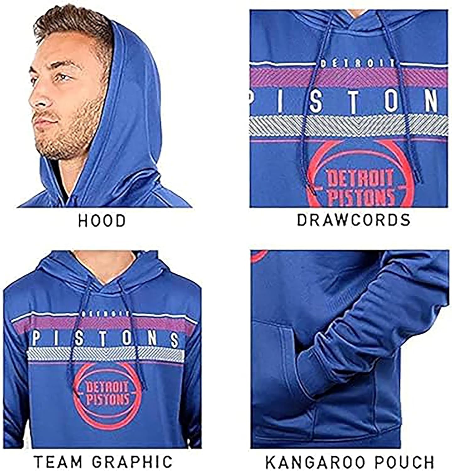 Men'S NBA Official Super Soft Midtown Hoodie Pullover Sweatshirt