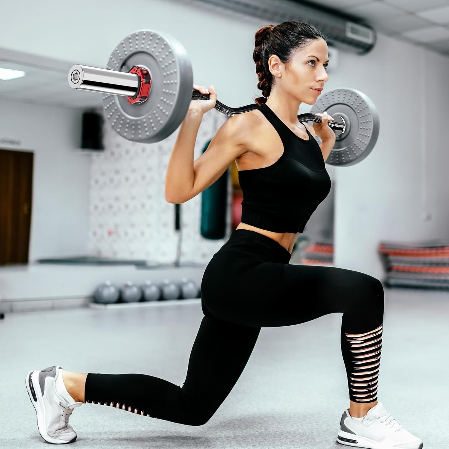 Curl Bar Olympic Barbell EZ Bar 330LB/700LB/1000LB/1500LB for Biceps Curl, Squat, Weightlifting